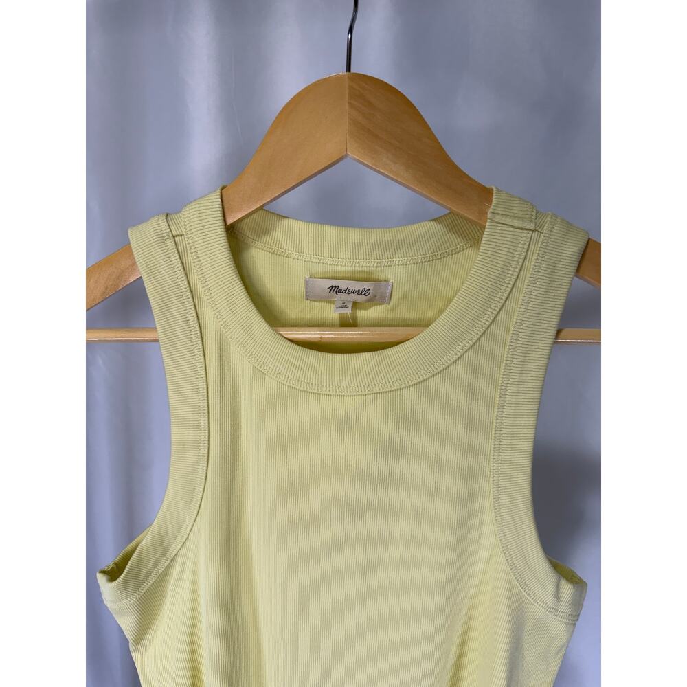 Madewell Women’s Size S Yellow Ribbed Tank Top NWT Sleeveless Crew Neck